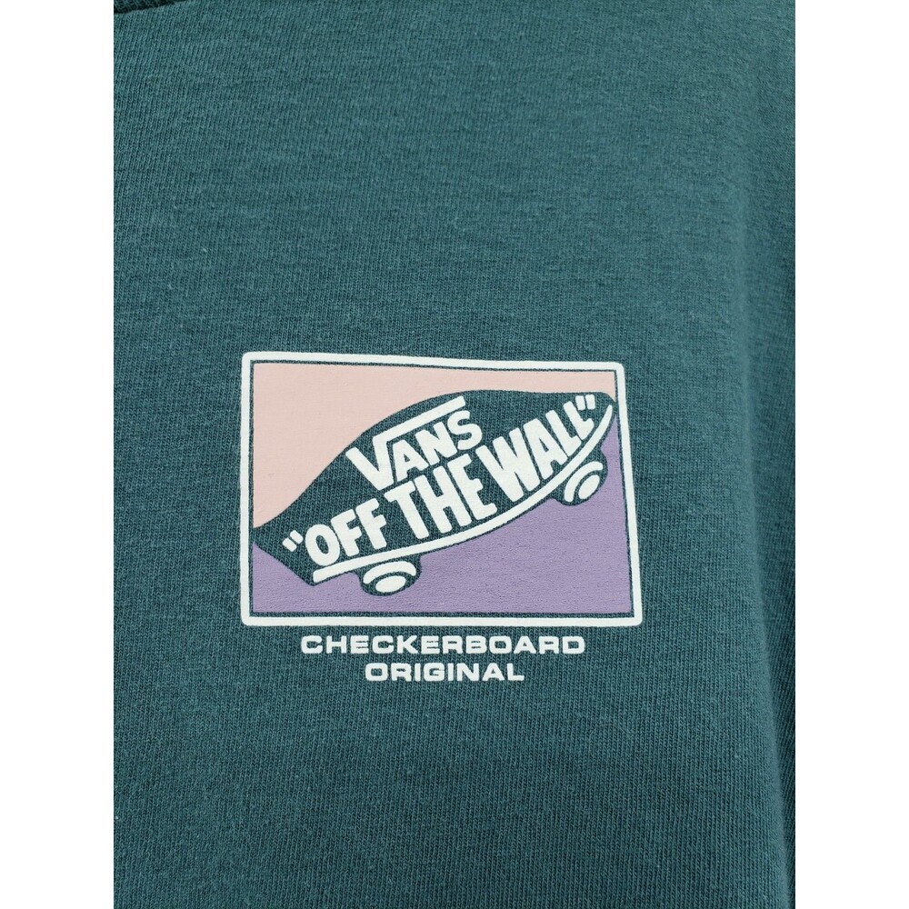 Vans Kids T-Shirt XL Sea Gray Blue Off The Wall Skateboard Double Sided Graphic - Picture 2 of 7